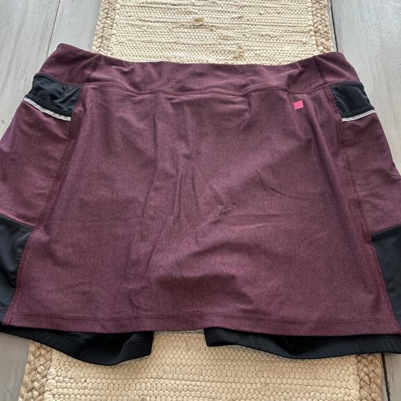 Terry Cycling Maroon Purple Black Fixie Skirt Skort w/ Slite Chamois Sz XXL - Picture 8 of 8